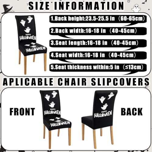 Mindsoft 6 Pcs Halloween Chair Covers Scary Dining Chair Slipcovers