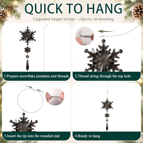 Crystal Christmas Ornaments for Tree Decorations, Winter Wonderland Party