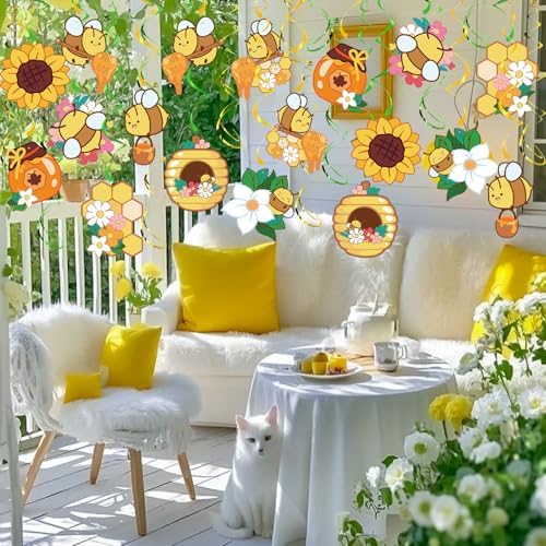 Bee Hanging Swirls, 48 Pcs