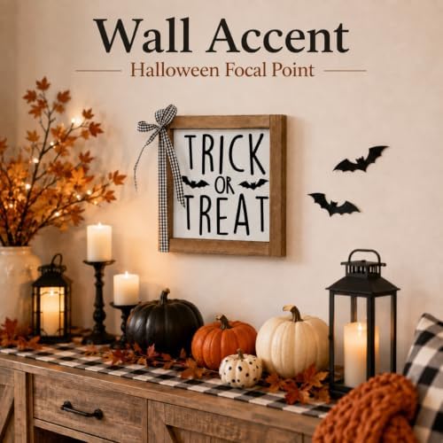 Trick or Treat Sign Halloween Wall Table Shelf Desk Home Decor