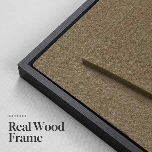 Large 3D Textured Framed Neutral Abstract Wall Art for Living Room, 3 Piece