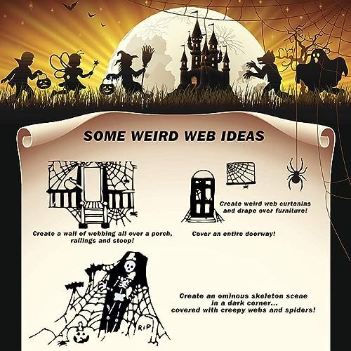 1700 sqft Spider Webs Halloween Decorations Bonus with 150 Fake Spiders, Super Stretch Cobwebs for Halloween Indoor and Outdoor Party Supplies