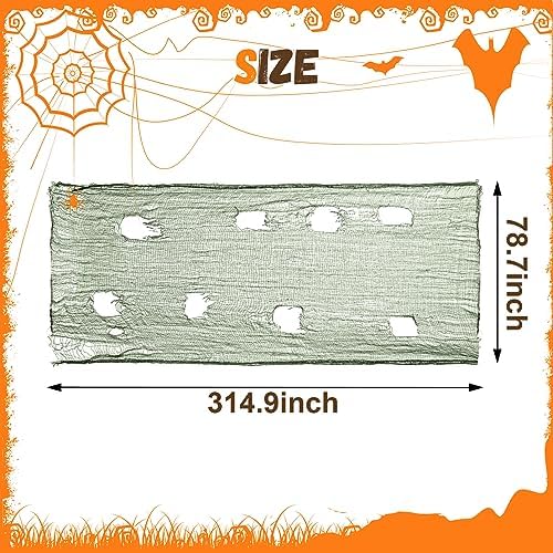 Halloween Creepy Cloth Green 79 X 315 in, Spooky Scary Gauze for Home Decor