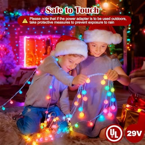 33FT 100LED Christmas Lights Plug in 8 Modes Globe Lights with Remote