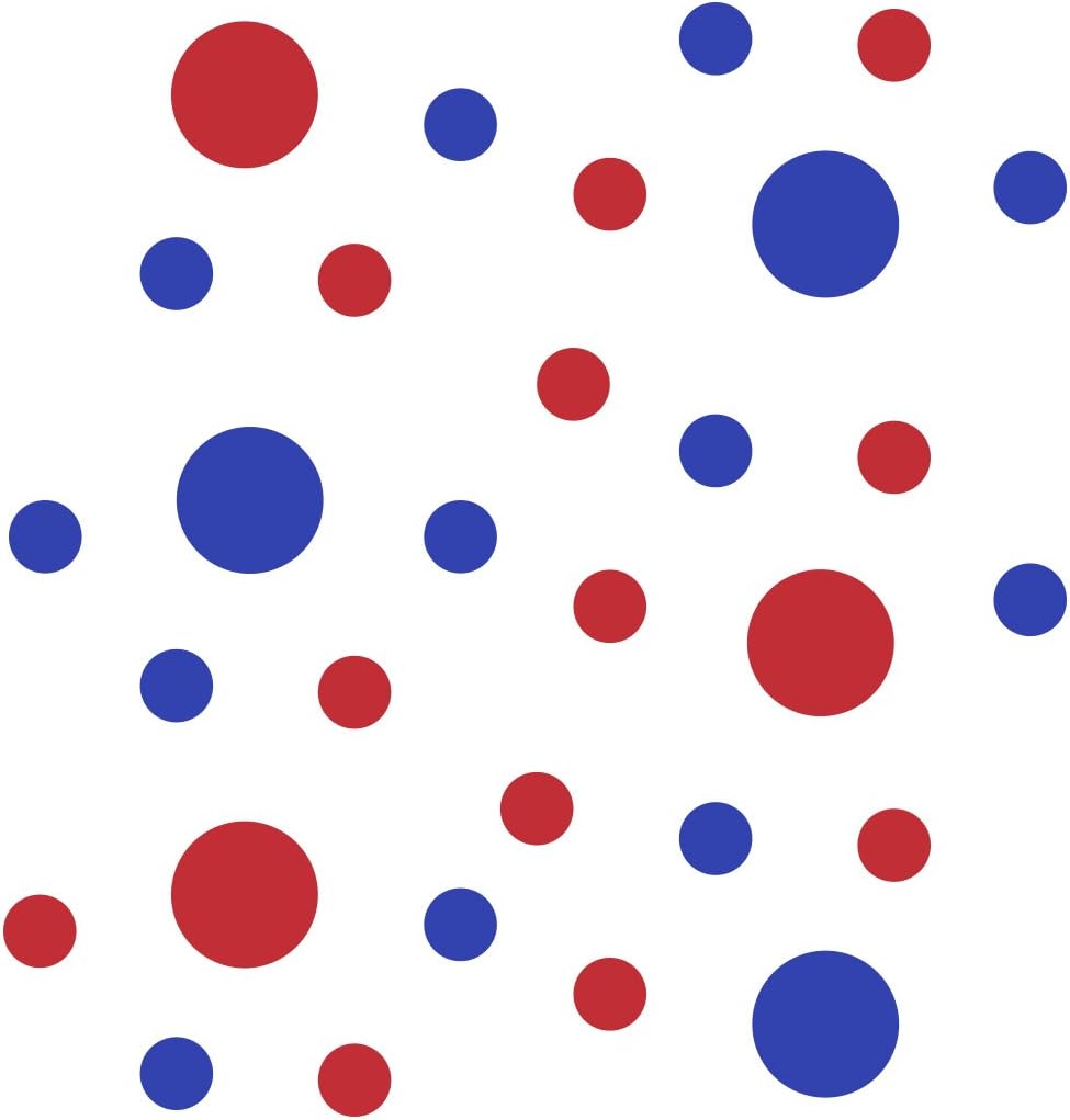 /Red Vinyl Wall Stickers / 30 Decals / Blue