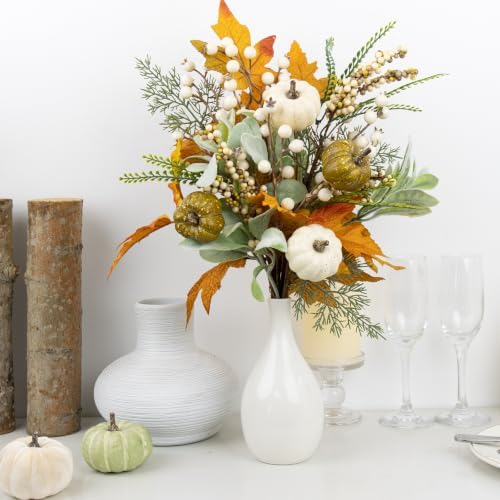 12 PCs Fall Flowers 17 Inches Fall Floral Stems Rustic Autumn Flower Picks