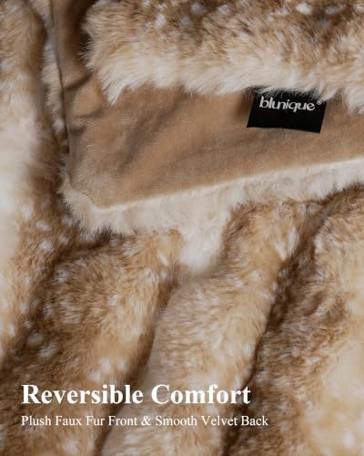 Ultra Soft Cozy Faux Fur Throw Blanket, Fuzzy Plush Thick Bubble Blanket, Oversize Luxury Fluffy Blanket for Couch