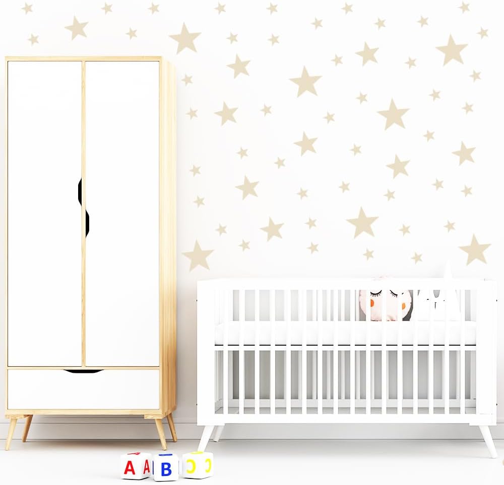 Wall Decals for Kids Room / Beige / Mix Star / Set of 155
