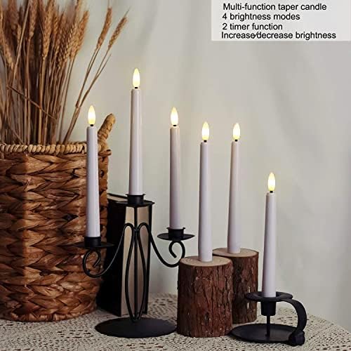 Flameless Window Candles,Battery Opeated LED Taper Candle with Cycle Timer, Remote & Suction Cups,for Christmas Home Wedding Decor Pack of 9