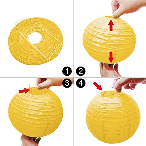 12 Pcs Fall Paper Lanterns Thanksgiving Decorations Yellow Orange and Brown Paper Lanterns Autumn Decorative Round Hanging Party Decorations Harvest Theme Party Supplies