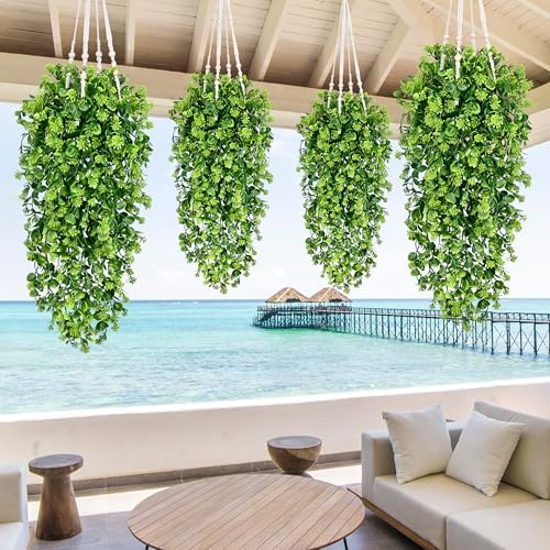 Waipfaru 4Pcs Fake Hanging Plants 3ft Fake Plants Vines Greenery