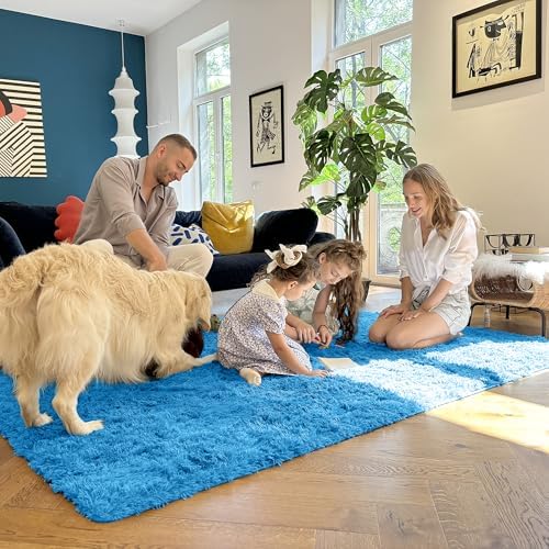 OLANLY 2x4 Machine Washable Runner Rugs for Hallway, Soft Fluffy Shaggy Bedside Rugs for Bedroom, Living Room, Indoor
