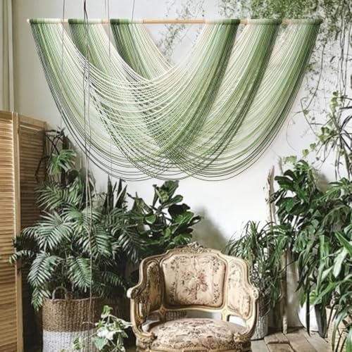 Macrame Wall Hanging Large Dip Dyed Boho Green Wall Art Decor 57"W*31"L