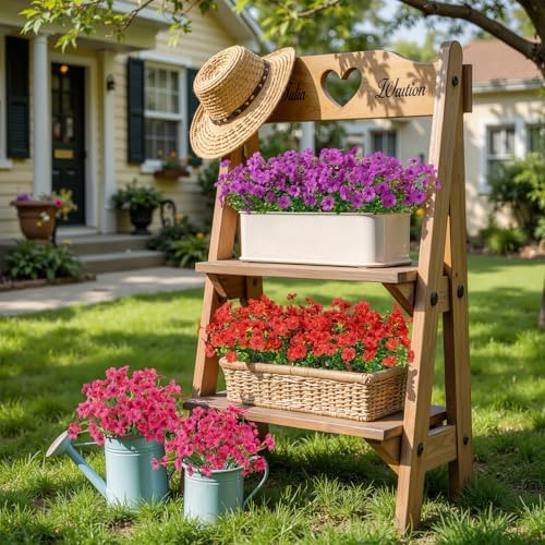 Alupssuc 48 Bundles Artificial Daisy Flowers UV Resistant for Outdoor Decor