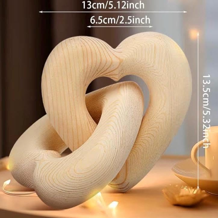 Names Wooden Love Knot Heart Sculpture Couple Gifts Home Decor