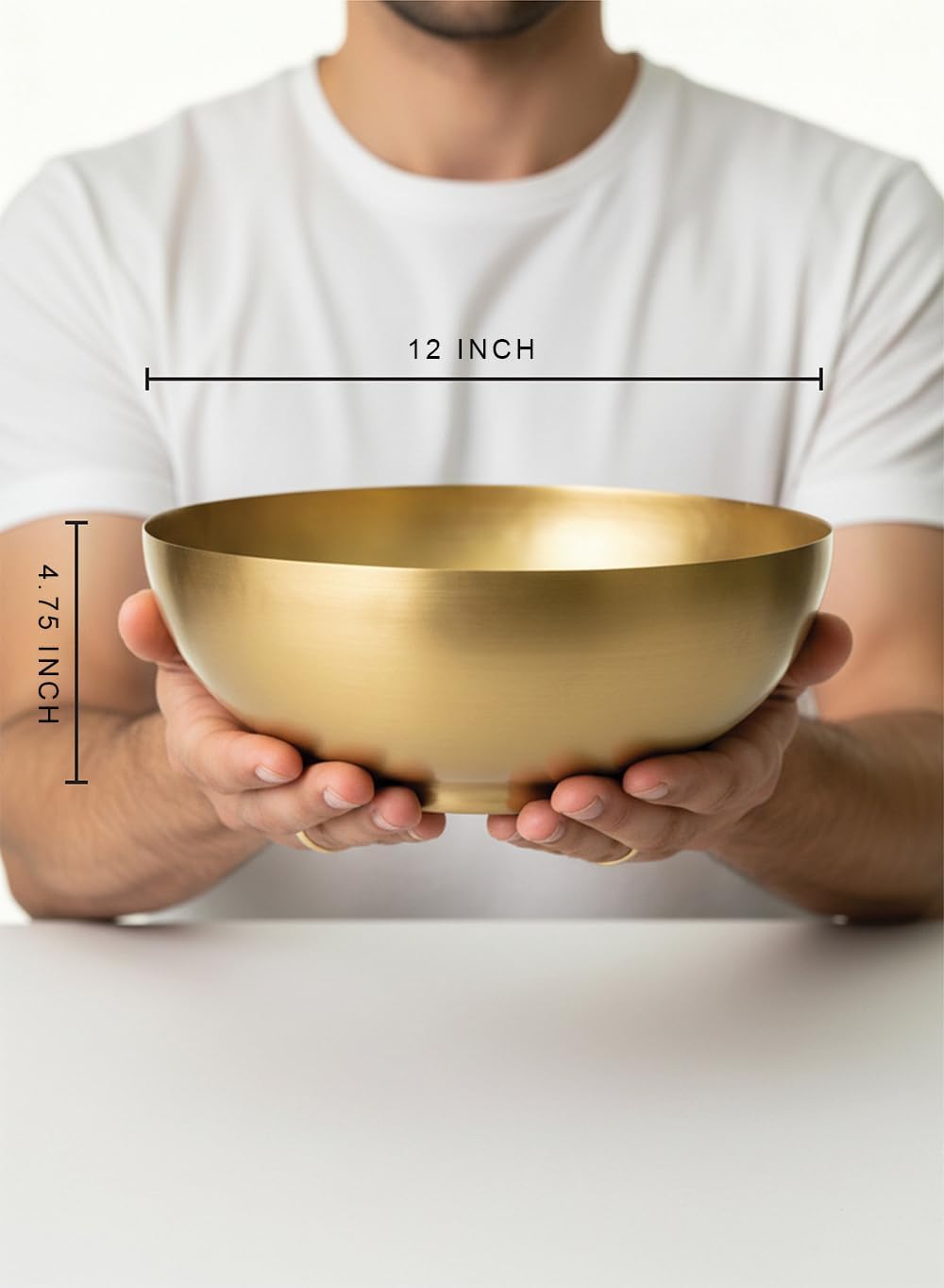 Antique Lightweight Brass Decorative Bowl for Floating Candles / Large