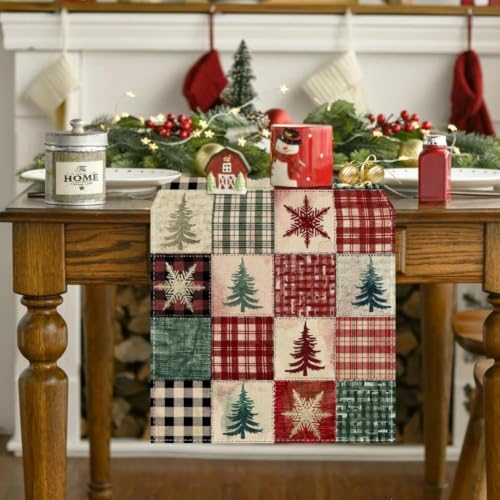 RABUSOFA Christmas Table Runner 13 x 60 Inch Christmas Decorations for Home