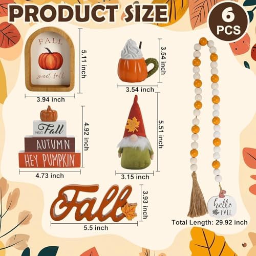 Fall Decorations for Home, 6Pcs Thanksgiving Fall Tiered Tray Decor Set