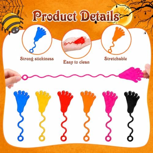 30 Pack Sticky Hands Bulk Party Favors for Kids 4-8 8-12 3-5, Stretchy Sticky Feet Slappy Hands Toys,Goodie Bag Stuffers for Kids Birthday Party,Classroom Prizes Treasure Box Toys Pinata Fillers