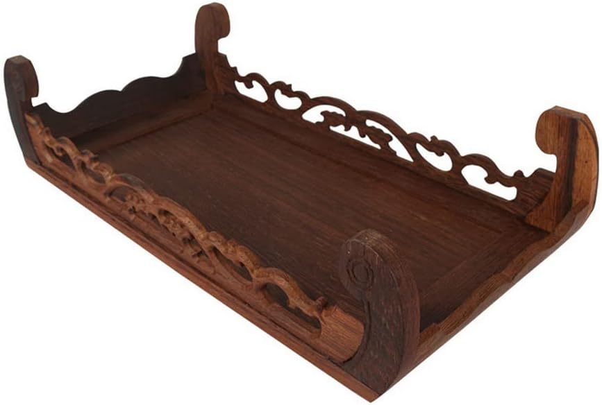 Oriental Furniture Display Stand Wooden Rosewood Carved Base Rectangular Vase / 9.3 x 4.5 x 2.8
