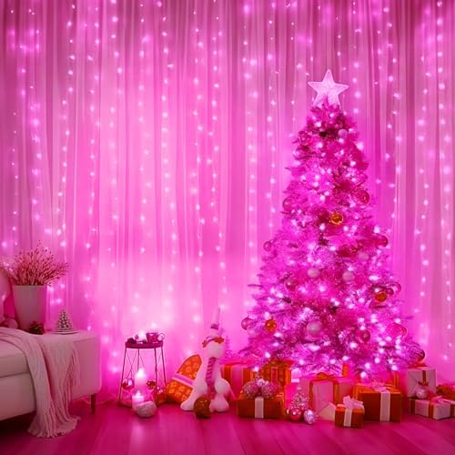 Minetom Curtain Lights, 300 LED Dimmable Twinkle Fairy Lights, 8 Modes