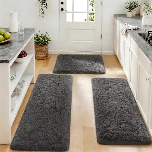 Ophanie Small Rug Washable Non Slip Throw Bedside Area Rugs, Fluffy Soft Mini Bedroom Carpet, 1.5x2.5，1.5x4 and 1.5x5