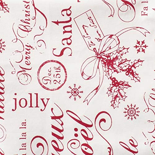DII Vintage Christmas Kitchen Textile Collection, Napkin Set, 20x20, Joyeux Noel, 6 Piece