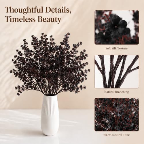 Mandy's 6 Bundles Artificial Black Baby’s Breath Flowers