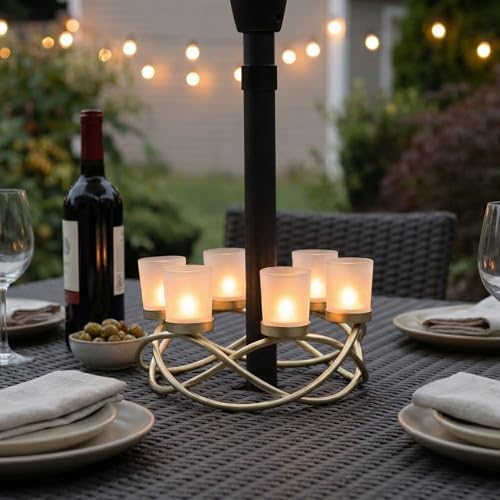 Seraphic Centerpieces for Table Decor, Tealight Candle Holder, Gold/Frosted