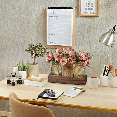 3 Pcs Mason Jar Centerpiece Table Decorations for Dining Table Decor Farmhouse Coffee Table Decor with Wood Tray and