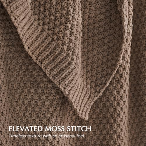 EVERGRACEHOME Chunky Chenille Knit Throw Blanket, 50 x 60, Rosewood