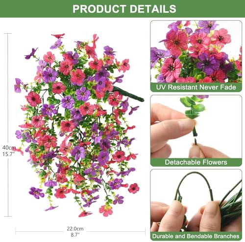 ZFProcess Artificial Hanging Flowers for Outdoors Spring Summer Decoration