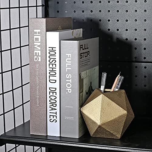 Modern Cast Iron Bookends / Gold