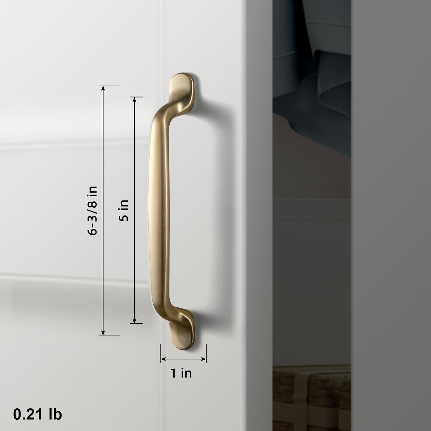 Arch Cabinet Pulls Drawer Handles Zinc / 5" Center To Center / Modern / Champagne Bronze / Set of 6