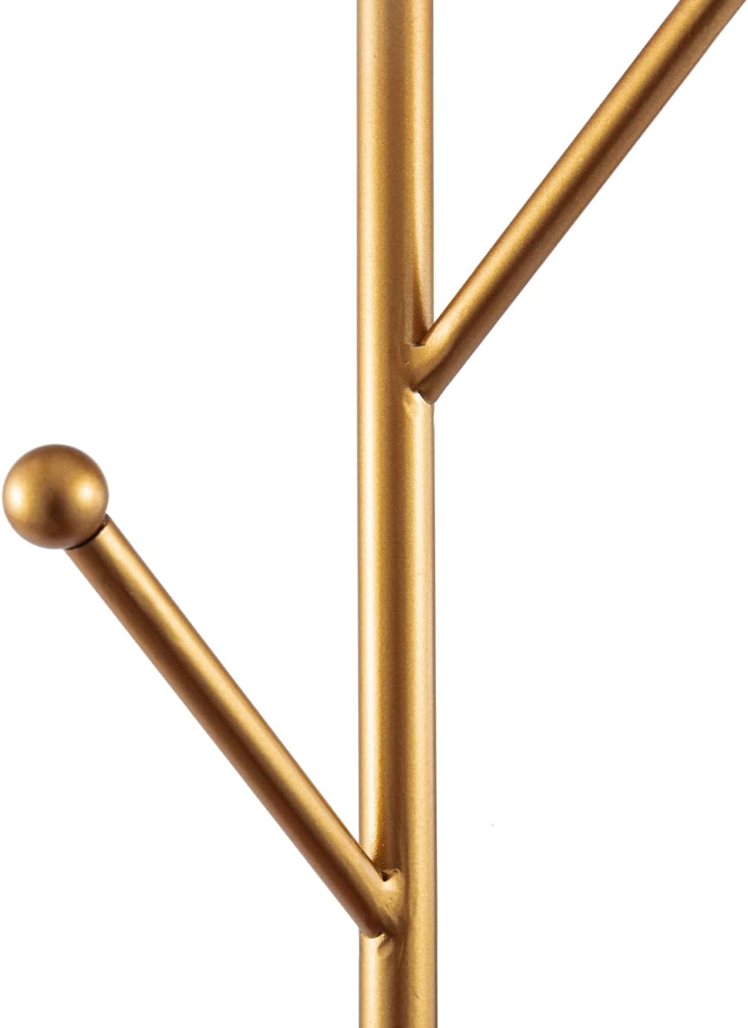 MyGift 2.5-Foot Gold Metal Tree Branch Style Wall Mounted Vertical Hat/Coat Hanging Rack