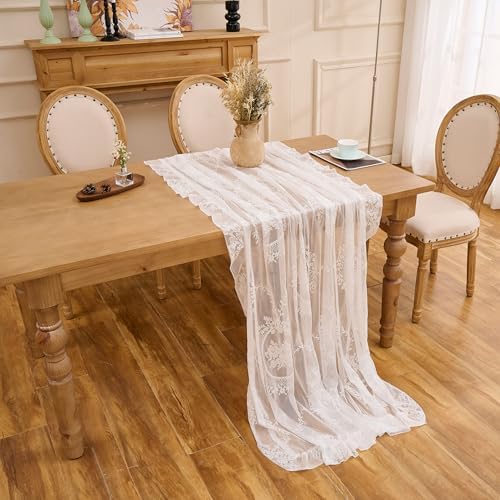 White Lace Tablecloth, Vintage Rectangular Table Cloth 55”x40”