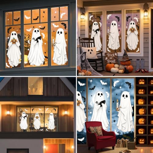 DIYASY Large Halloween Ghost Window Clings, Double-Sided Window Stickers
