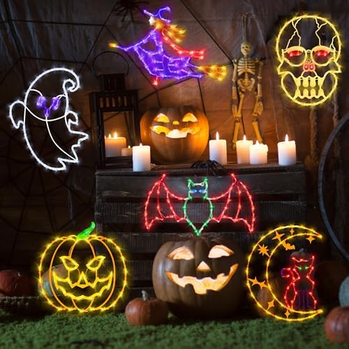 TRWYMZ Halloween Decorations - 16" Halloween Window Silhouette Lights