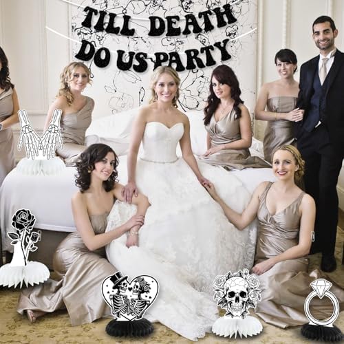 Till Death Do Us Party Bachelorette Party Decorations Bride or Die Party Honeycomb Centerpieces Rip Single Life Bridesmaid Party Decor for Bridesmaid Favor Bride to Be Gift Bridal Shower Supplies