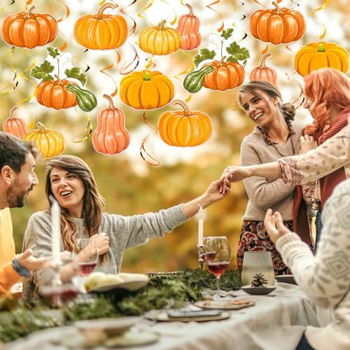 Fall Pumpkin Hanging Swirls, 30 Pcs
