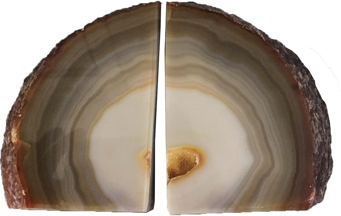 Agate Bookends / Nature / 2-3LBS / Brown