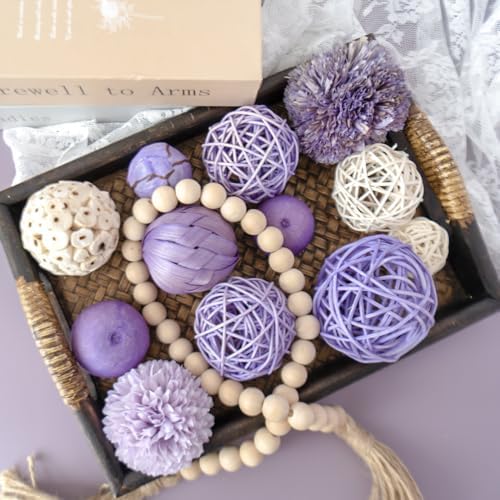 Qingbei Rina Decorative Balls for Bowls, Bowl Vase Filler, Lilac Purple