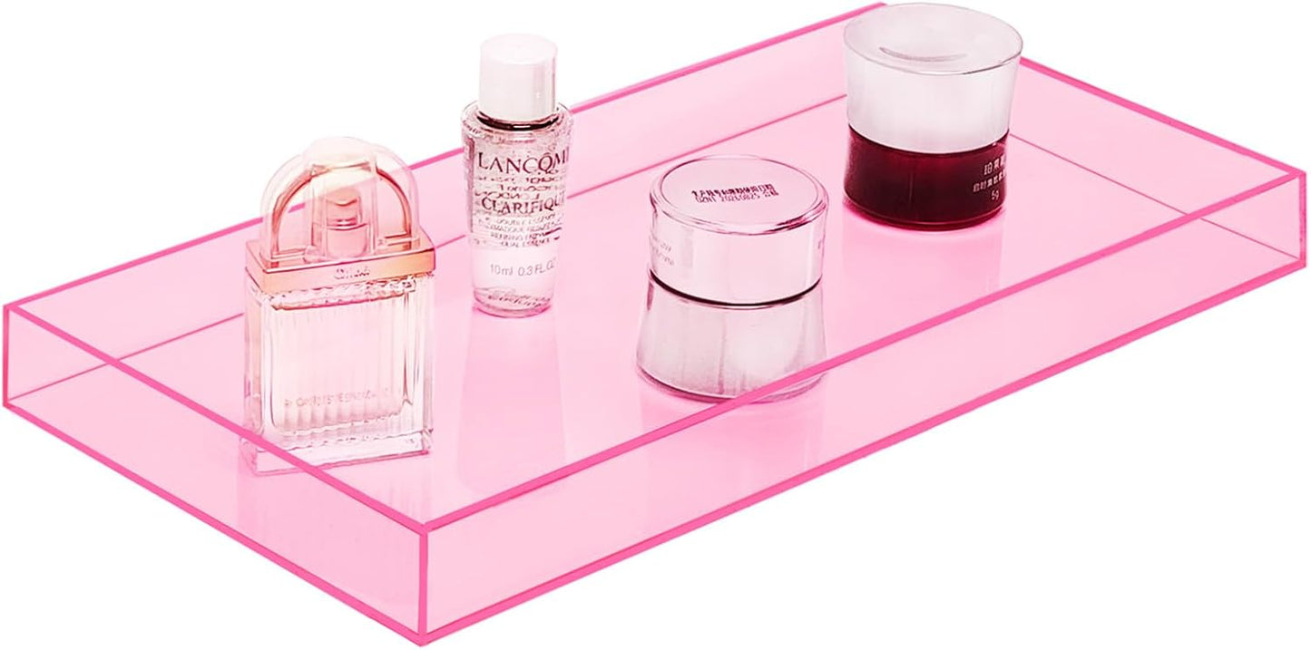 Acrylic Tray Bathroom Tray for Countertop / Pink