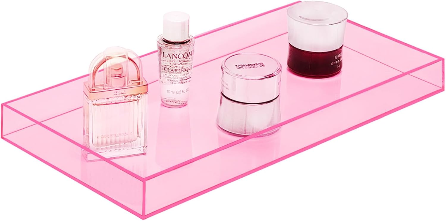 Acrylic Tray Bathroom Tray for Countertop / Pink
