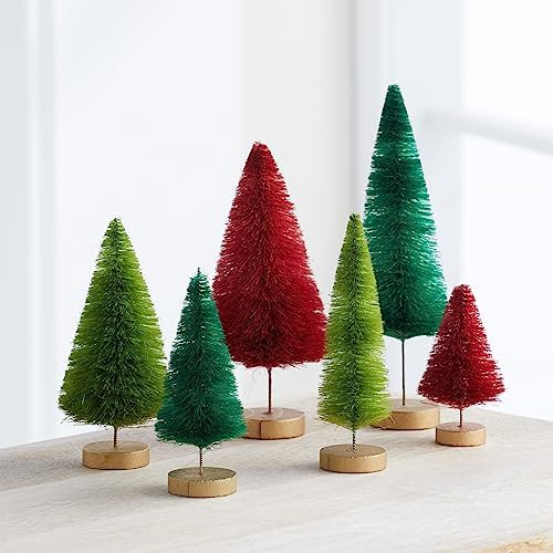 Bottle Brush Trees Set of 24, Hand-Dyed (Set of 24)