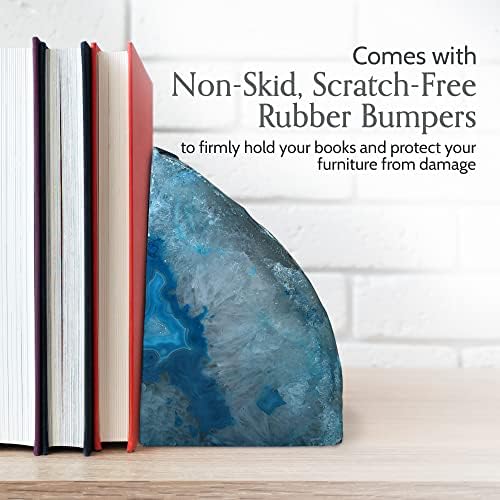 Agate Bookends / Teal / A+ Grade 6 - 8 Lbs
