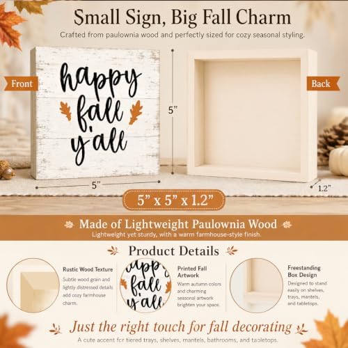 Fall Decorations for Home Fall for Jesus He Never Leaves Wood Sign