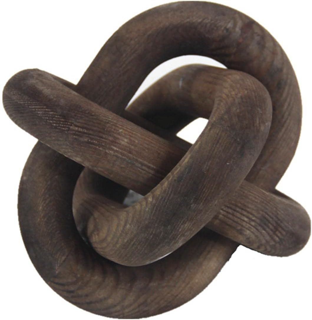 Wood Chain Ornaments 3 Link Wooden Knot for Display Cabinet Desk Handmade Decorative Living Room