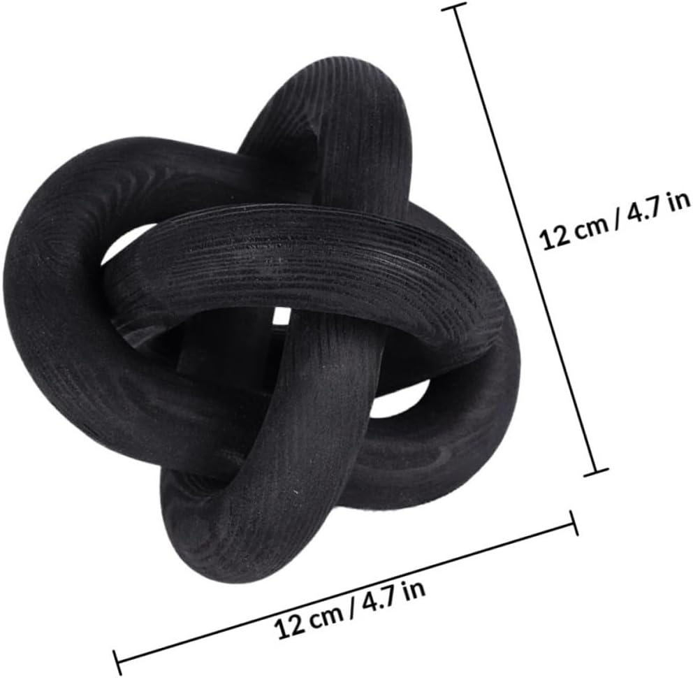 Handmade Wooden Chain Knot Book Shelf Ornament Wooden Handicraft Festival Decor