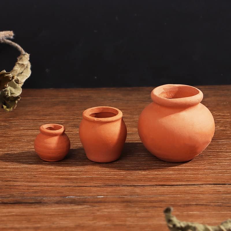 Miniature Tiny Clay Pots Pottery Planter Mini Flower Terra Cotta Pots for DIY Garden Plants / Set E